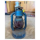 Dietz Comet Blue Kerosene Lantern with Red Glass