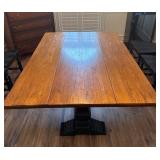 Rectangular Drop Leaf Wood Dining Table with Pedes