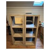 Two Wooden Shelving Units, 2 Shelves Each
