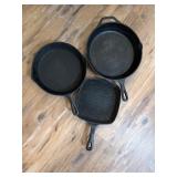 Three Cast Iron Skillets