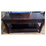 Rectangular Wooden Coffee Table with Storage Shelf