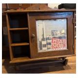 Wooden Hanging Wall Cabinet With Mirrored Door