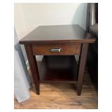 Wooden End Table with Drawer and Shelf