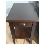 Wooden Side Table with Drawer and Lower Shelf