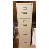 Four-Drawer Metal Filing Cabinet in Beige
