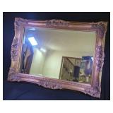 Wooden Gilt Beveled Mirror