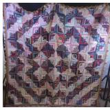 Handmade Yankee Log Cabin Quilt
