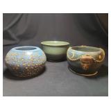 Handmade Pottery Bowl Trio