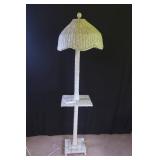 Wicker Lamp Table with Shade