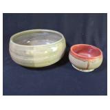 Signed Hand-Made Pottery Bowl and Pot