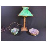 Stained Glass Lamp and Bowls Set