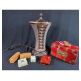 Art Deco Style Torchiere Lamp & Boxes