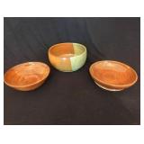 Three Signed Pottery Bowls