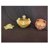 Trio of Ceramic Turtle Artworks