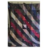Handmade Log Cabin Quilt, Signed
