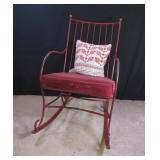 Red Metal Rocking Chair