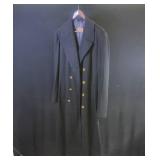 Navy Wool Dress Coat, Double Breasted