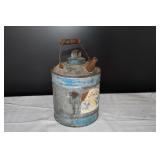 Vtg 1 Gallon Galvanized Metal Fuel Container