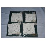 Set of 4 NOS White Square Paper Doilies