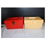 Pair of Vtg Wil-Hold Plastic Sewing Boxes