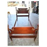 Solid Wood Cherry Twin Bed w/ Side Rails