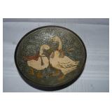 Solid Brass Goose Trinket Bowl