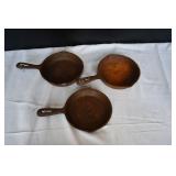 Set of 3 6" Cast Iron Skillets