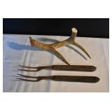 Deer Antler & Vtg Serving Forks