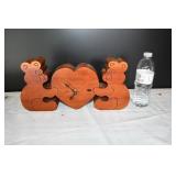 Solid Wood Bear Heart Clock