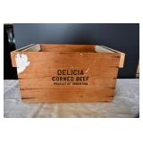 Delicia Corned Beef Wooden Crate