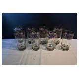 Set of 7 Stain Glass Coca Cola Tumblers
