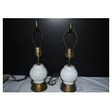Pair of Leviton? Ribbed Glass Lamps