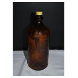 Vtg Brown Glass Purex Bleach Bottle
