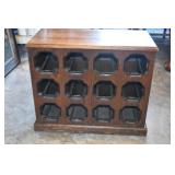 Vtg Solid Wood Wine Bottle Holder