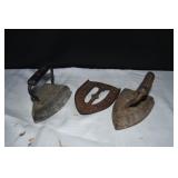 Pair of Cast Iron Sad Irons w/ Trivel