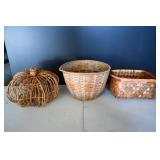 Lot of Baskets and Woven Pumpkin