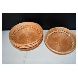 Set of 5 Wicker Round Bread Baskets
