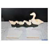 Wooden Duck Family & Rabbit Decor