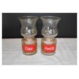Pair of Vtg Coca Cola Hurricane Glasses
