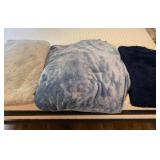 Three Blankets in Gray and Blue
