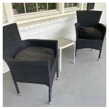Outdoor Black Wicker Chairs Set