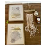 Framed Art, Vase, Candle, and Decor