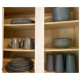 Cabinet of Gray Dishware