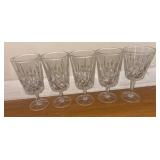5 Clear Crystal Goblets