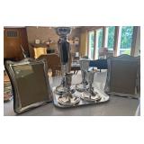 Silver-Plated Frames and Candlesticks