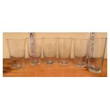 Six Clear Glass Tumblers