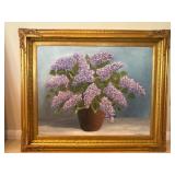 Oil Painting of Purple Lilacs