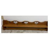Wooden Shelf With Heart Cutouts