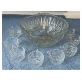 Clear Glass Punch Bowl Set