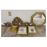 Gold Frames With Mirror and Art